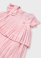 Abito foderato plissettato fiocchi neonata Mayoral rosa - ErreGiModaBimbo