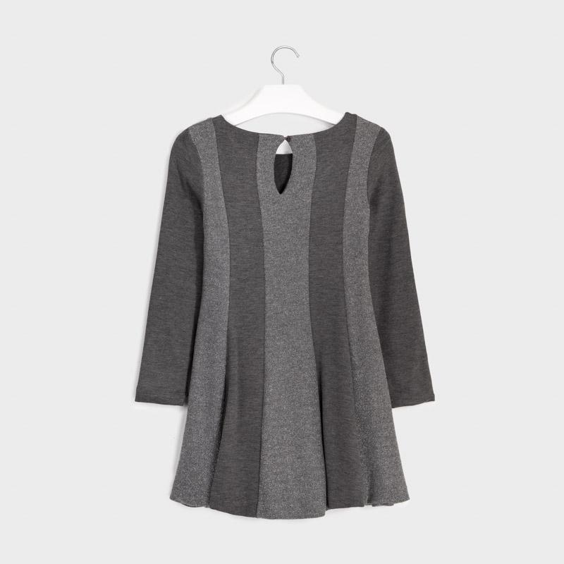 Abito girocollo manica lunga ragazza Mayoral lurex grigio - ErreGiModaBimbo