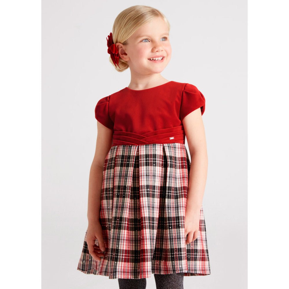 Abito rosso bambina Mayoral fantasia quadri