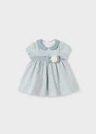 Abito smanicato smock azzuro neve neoanta Mayoral Newborn - ErreGiModaBimbo
