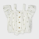 Blusa manica corta bambina Mayoral bianca stampata - ErreGiModaBimbo