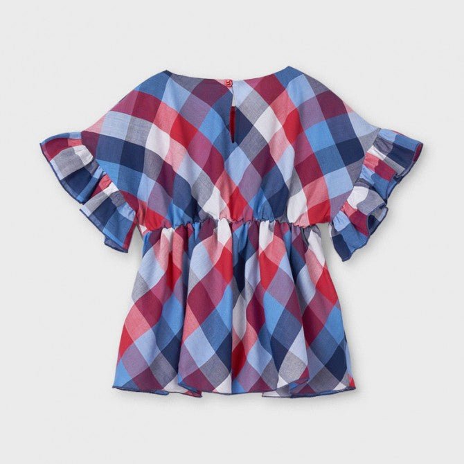 Blusa manica volant bambina Mayoral fantasia quadri - ErreGiModaBimbo