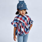 Blusa manica volant bambina Mayoral fantasia quadri - ErreGiModaBimbo