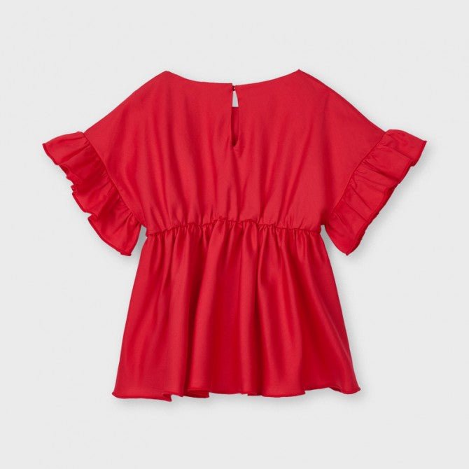 Blusa manica volant bambina Mayoral rosso papavero - ErreGiModaBimbo