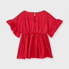 Blusa manica volant bambina Mayoral rosso papavero - ErreGiModaBimbo