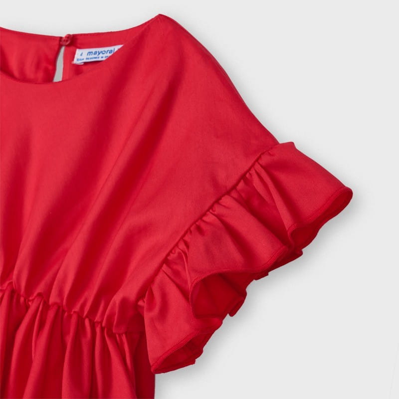 Blusa manica volant bambina Mayoral rosso papavero - ErreGiModaBimbo