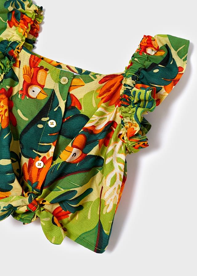 Blusa splallina bambina Mayoral stampa "Tucano" - ErreGiModaBimbo