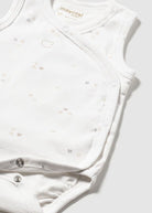 Body smanicato fresco cotone neonati Mayoral Newborn panna loghi beige Mayoral 0-1 Mesi 55cm