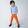Camicia bambino Mayoral azzurra righe arancio - ErreGiModaBimbo