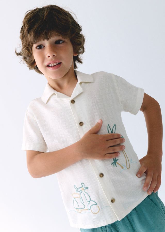 Camicia bambino Mayoral con dettagli ricamati Mayoral 2 Anni 92cm