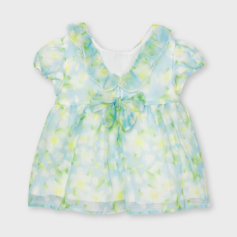 Camicia blusa bambina Mayoral fantasia fiori celeste - ErreGiModaBimbo