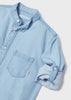 Camicia colletto coreana manica lunga bambino Mayoral jeans chiaro - ErreGiModaBimbo