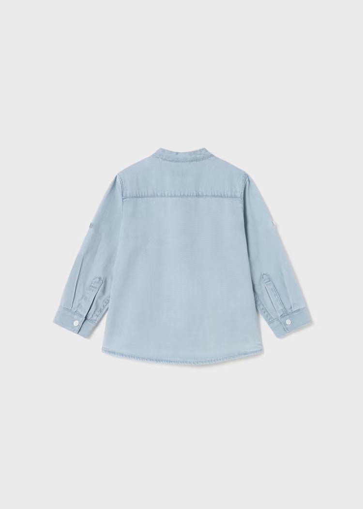 Camicia jeans manica lunga colletto coreana cotone neonato Mayoral - ErreGiModaBimbo