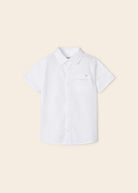 Camicia manica corta fresco cotone bambino Mayoral bianca - ErreGiModaBimbo