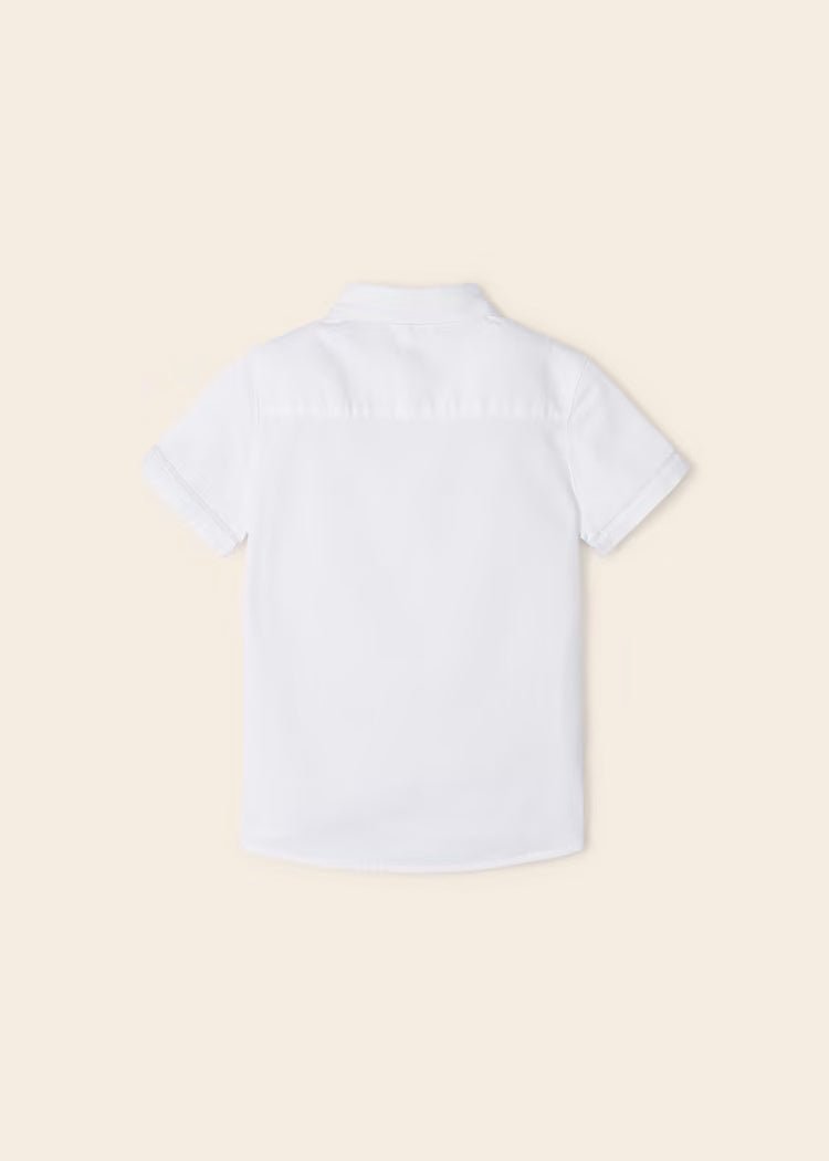 Camicia manica corta fresco cotone bambino Mayoral bianca - ErreGiModaBimbo