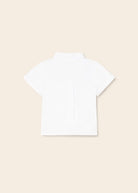 Camicia manica corta logo Mayoral Newborn neonato bianca - ErreGiModaBimbo