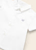 Camicia manica corta logo Mayoral Newborn neonato bianca - ErreGiModaBimbo