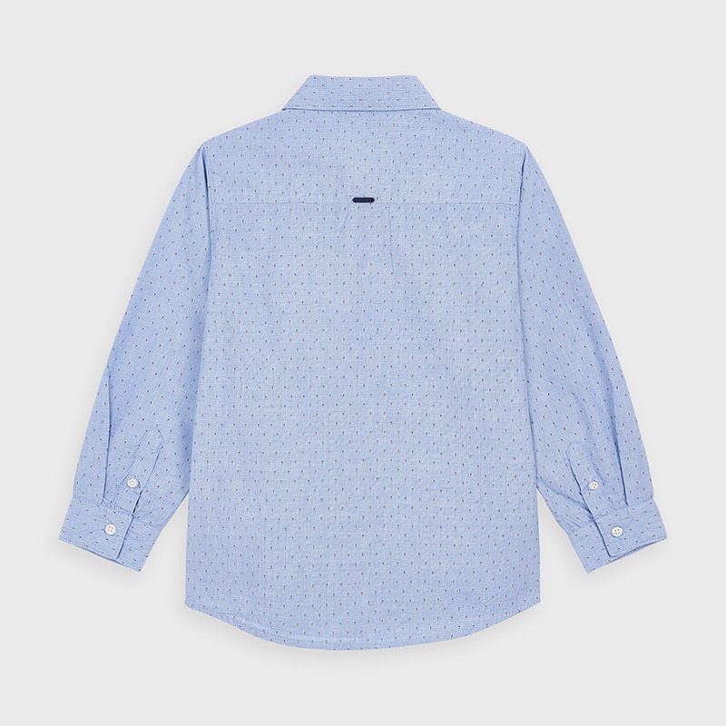 Camicia manica lunga bambino Mayoral azzurra fantasia regolare - ErreGiModaBimbo