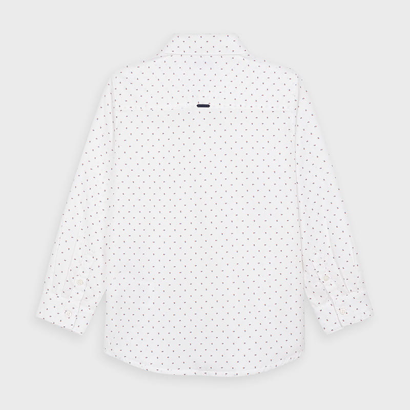 Camicia manica lunga bambino Mayoral bianca fantasia regolare - ErreGiModaBimbo