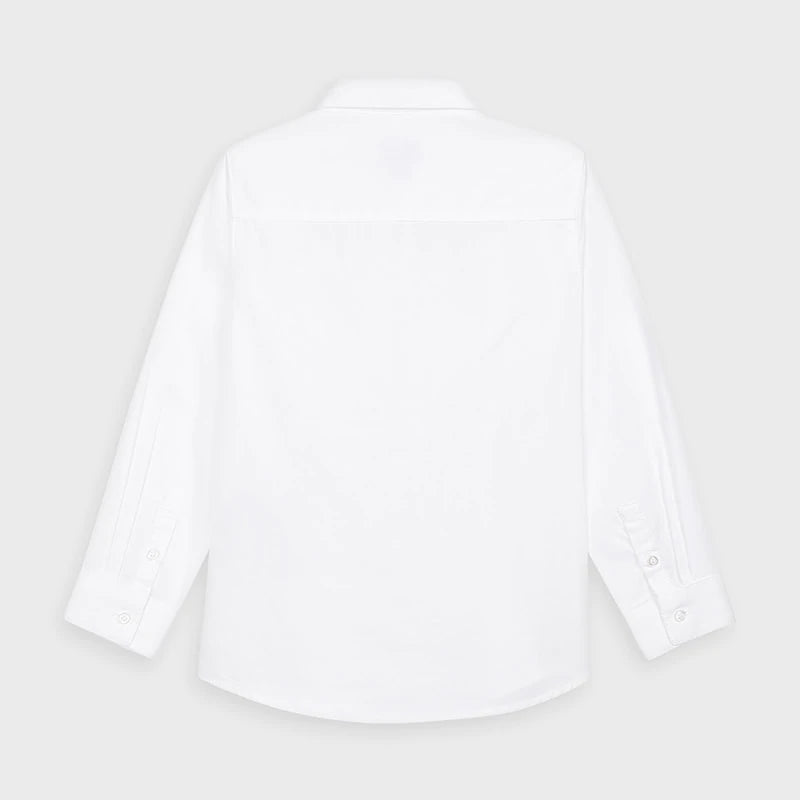 Camicia manica lunga bambino Mayoral tinta unita bianca - ErreGiModaBimbo
