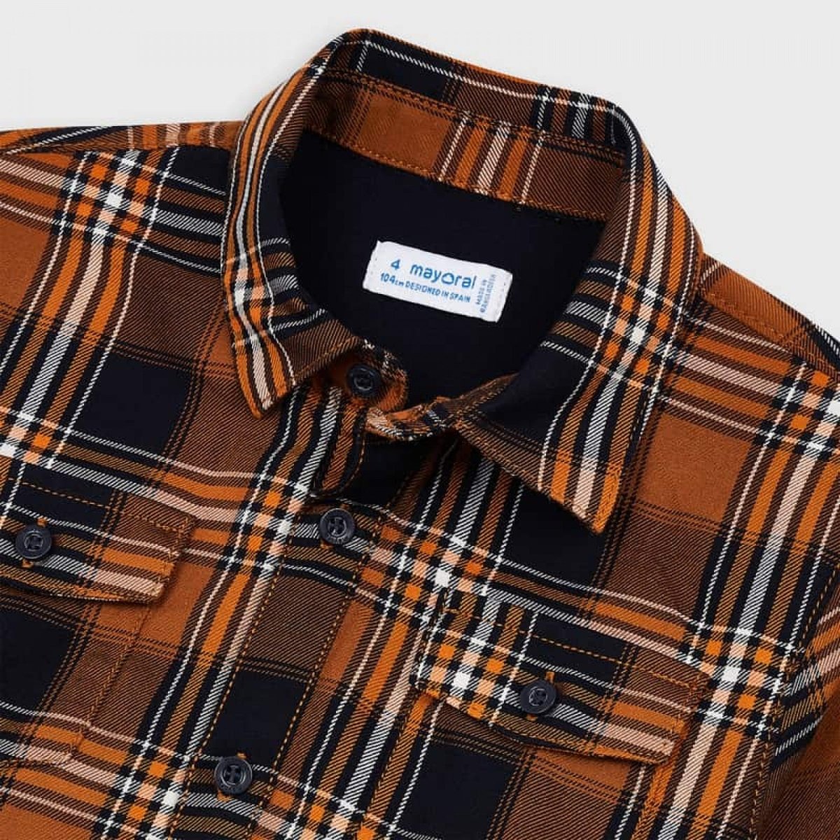 Camicia manica lunga bambino Mayoral Twill quadri - ErreGiModaBimbo