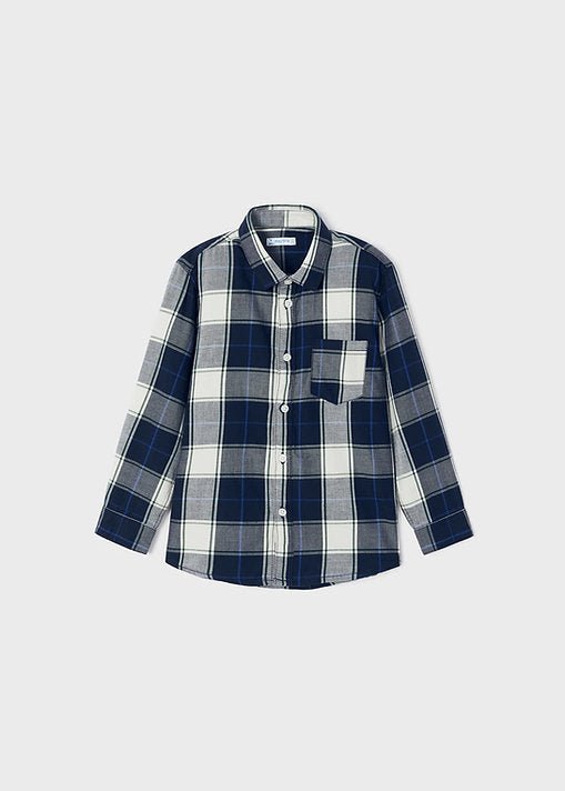 Camicia overshirt bambino Mayoral quadri blu - ErreGiModaBimbo