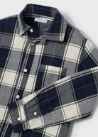 Camicia overshirt bambino Mayoral quadri blu - ErreGiModaBimbo