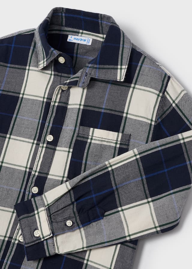 Camicia overshirt bambino Mayoral quadri blu - ErreGiModaBimbo