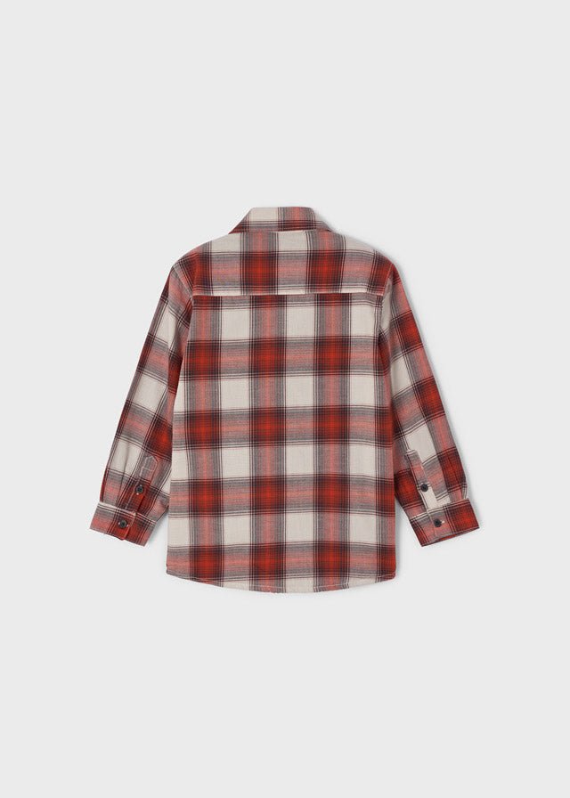 Camicia overshirt bambino Mayoral quadri mattone - ErreGiModaBimbo