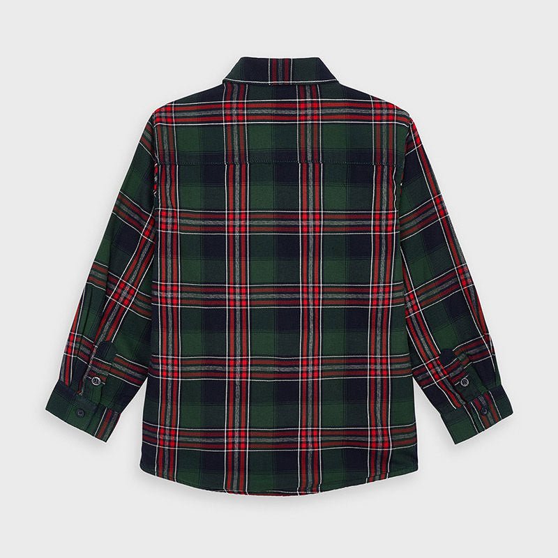 Camicia overshirt bambino Mayoral quadri verde e rosso - ErreGiModaBimbo
