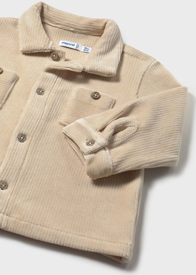 Camicia overshirt in velluto a costine neonato Mayoral beige Mayoral 6 Mesi 68cm