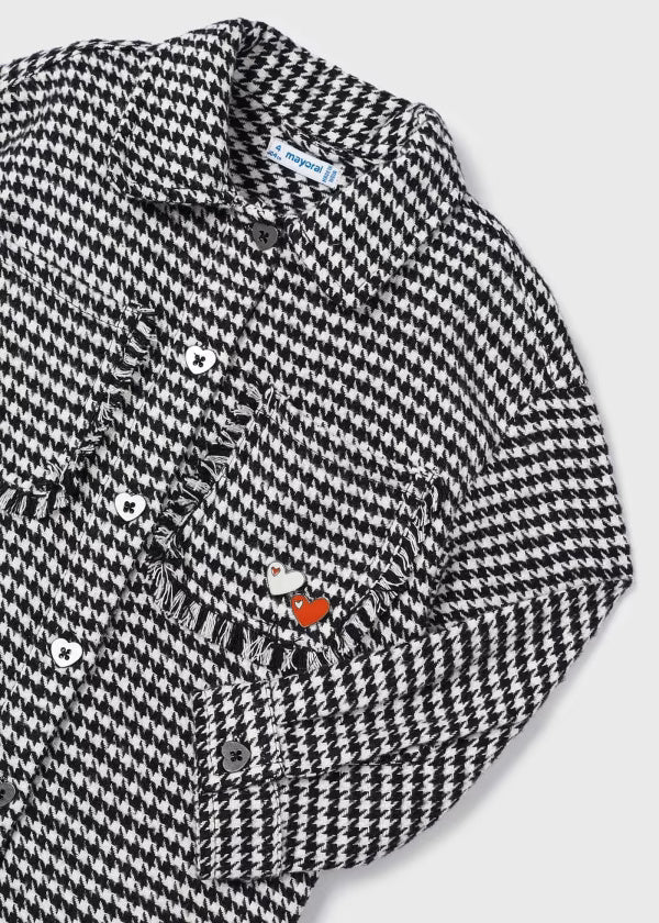 Camicia Overshirt stampata bambina Mayoral pied poule - ErreGiModaBimbo