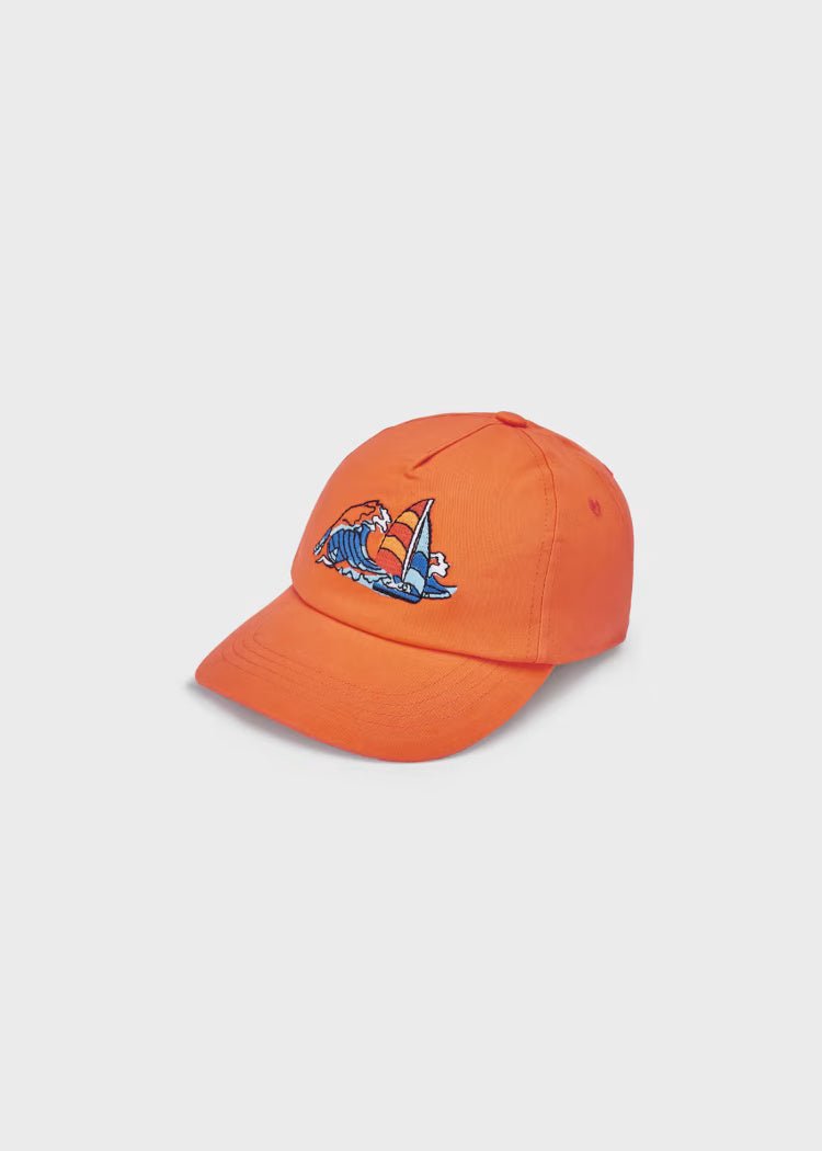 Cappello barca ricamato arancione cotone bambino Mayoral - ErreGiModaBimbo