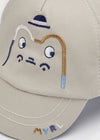 Cappello beige motivo ricamato in cotone neonato Mayoral - ErreGiModaBimbo