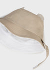 Cappello cotone reversibile  beige e bianco neonato Mayoral