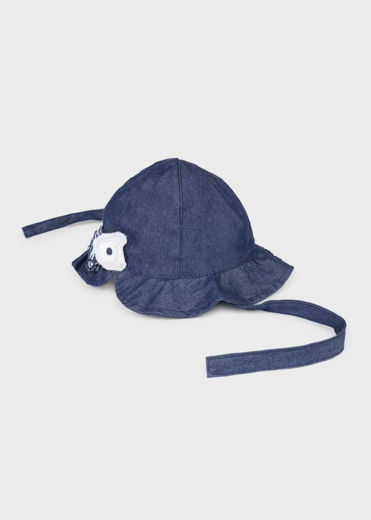 Cappello jeans con applicazione floreale neonata Mayoral - ErreGiModaBimbo