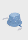 Cappello reversibile neonato Newborn bianco-blu stelle - ErreGiModaBimbo