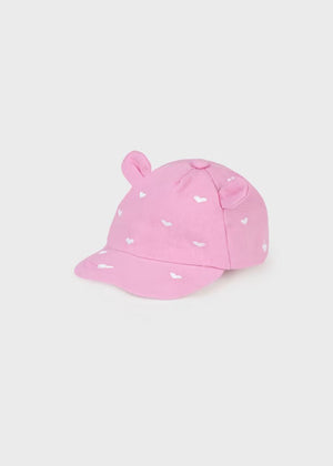 Cappello rosa con frontalino ricami cuori neonata Mayoral - ErreGiModaBimbo