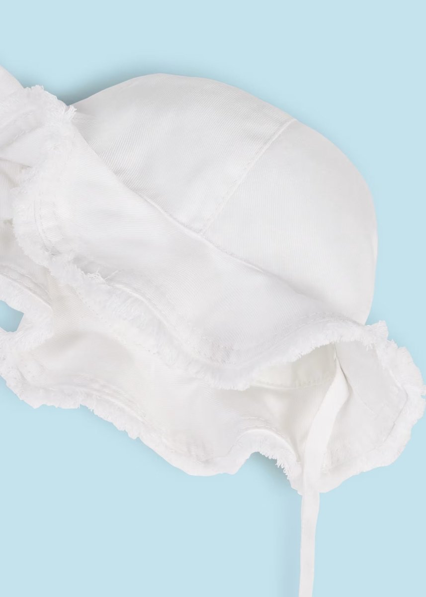 Cappello sfrangiato cotone neonata Mayoral Newborn bianco Mayoral Bianco