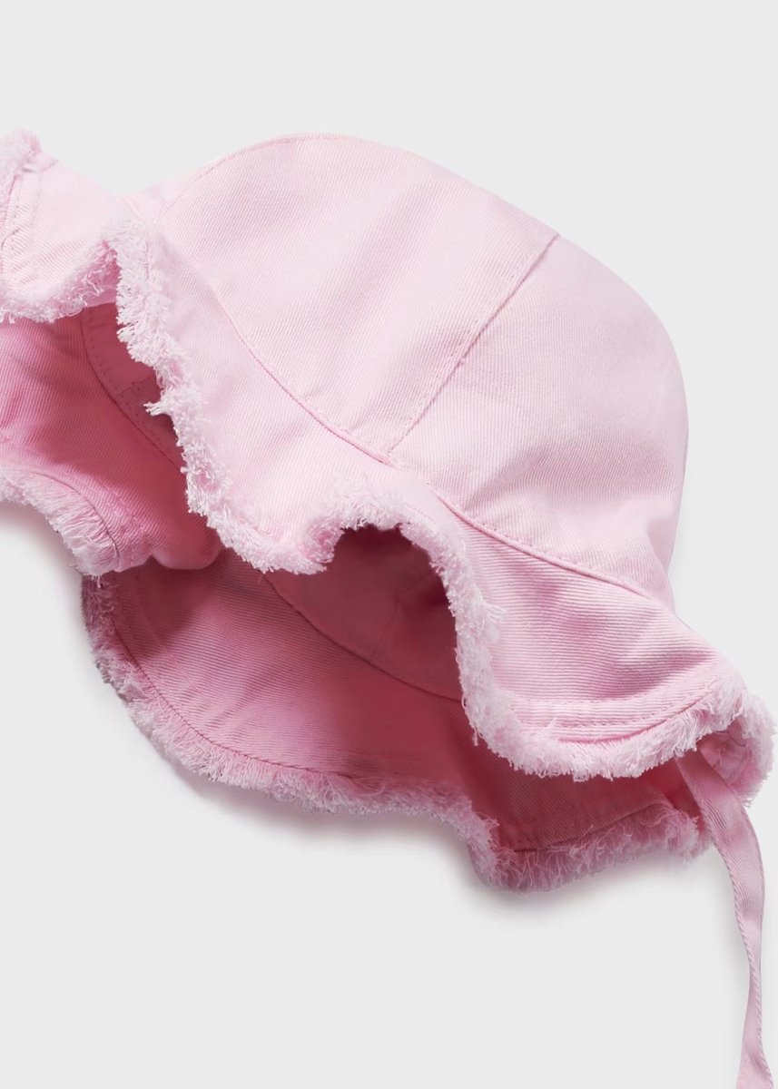 Cappello sfrangiato cotone neonata Mayoral Newborn rosa Mayoral Bianco