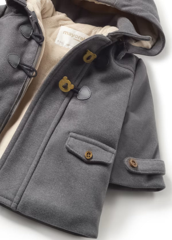 Cappotto grigio Trench con cappuccio neonato Mayoral Newborn - ErreGiModaBimbo
