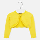 Cardigan bambina Mayoral basica Gialla con merletto - ErreGiModaBimbo