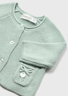 Cardigan con calzini Mayoral Newborn in filo di cotone verde - ErreGiModaBimbo