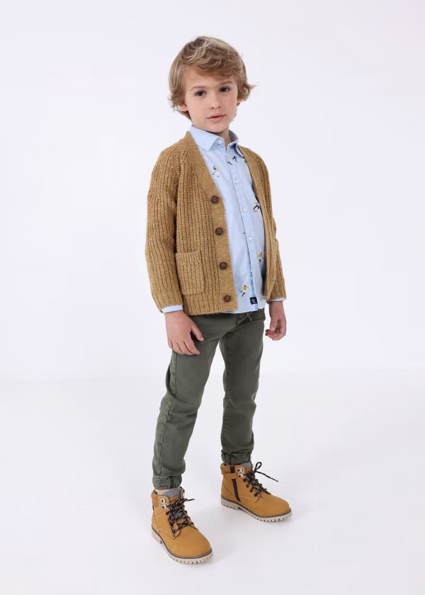 Cardigan in maglia bottoni bambino Mayoral Castagna - ErreGiModaBimbo