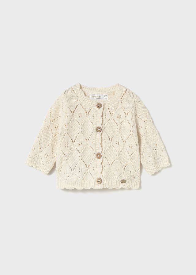 Cardigan in maglia neonata Mayoral Newborn crema Mayoral 0-1 Mesi 55cm