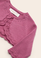 Cardigan neonata Mayoral bolerino tricot cotone rosa tulipano - ErreGiModaBimbo