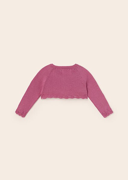 Cardigan neonata Mayoral bolerino tricot cotone rosa tulipano - ErreGiModaBimbo