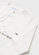 Cardigan neonata Mayoral bolerino tricot cotone sostenibile bianco - ErreGiModaBimbo