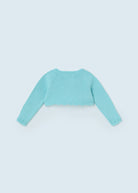 Cardigan neonata Mayoral bolerino tricot cotone sostenibile turchese - ErreGiModaBimbo