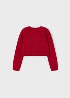 Cardigan rosso tricot trafori bambina Mayoral - ErreGiModaBimbo